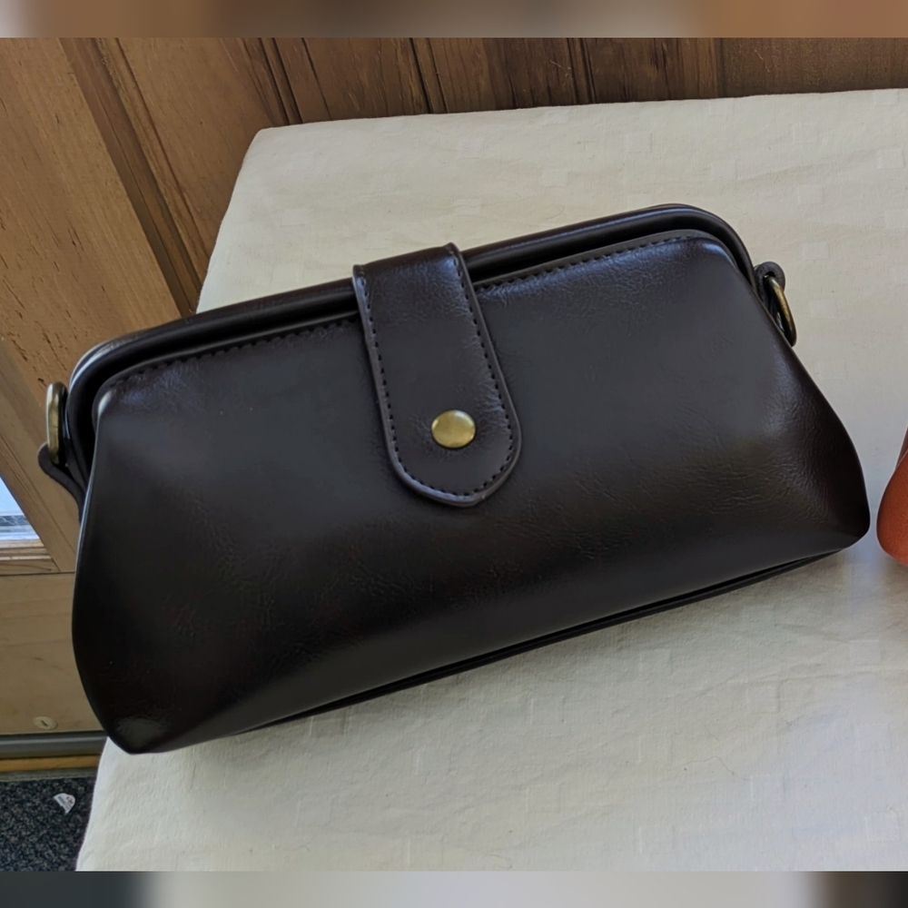 Black Leather Crossbody Bag NWT